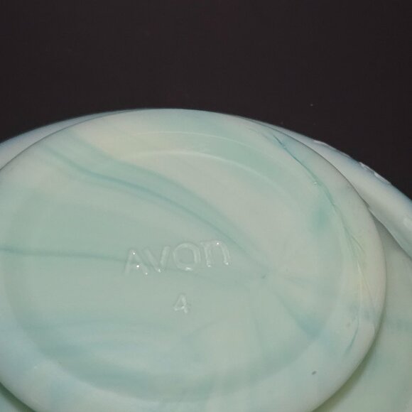 Vintage Avon Teal Aqua Slag Glass Pitcher & Basin Bowl Vanity Set - Picture 4 of 4